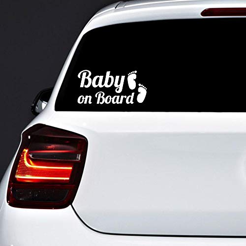 AUTODOMY Baby On Board Baby an Bord Füße Baby in Car Aufkleber Paket 2 Stück für Auto (Weiß) von AUTODOMY