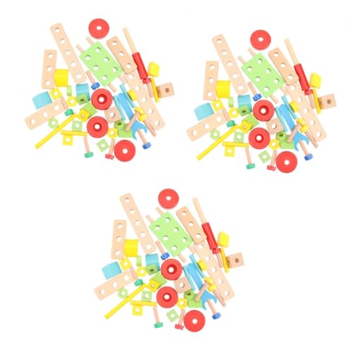 Abaodam 3 Sätze Nuss-kombinations-Set Kidcraft-spielset Werkzeugspielzeug Aus Holz Spielzeug Für Kleinkinder Werkzeugkasten Spielzeug Kinderspielzeug Spielzeuge Hölzern Nussmischung von Abaodam