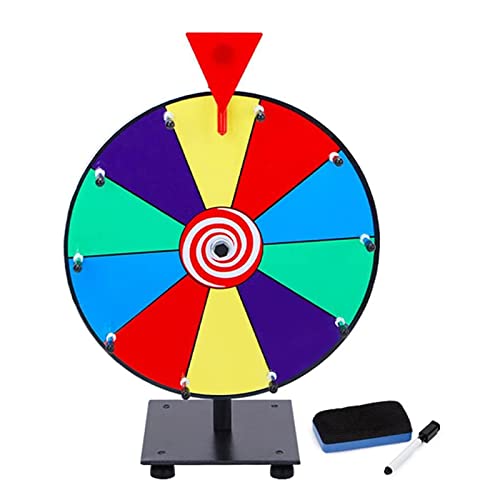 Amhuui Spinning Prize Wheel, 10 Slot Lucky Turntable Props Game Bingo Game mit Dry Erase Markers und Radiergummi, Roulette Spinning Game für Messe, Fortune Spin Game von Amhuui