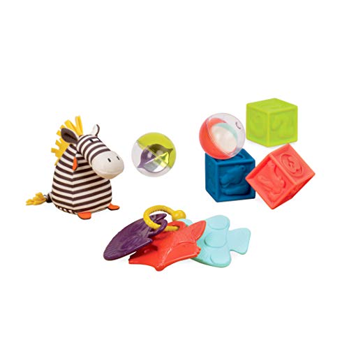 B. toys Baby Spielzeug Set mit Zebra Kuscheltier, Beißring, weiche Bausteine und Bälle – Motorikspielzeug Geschenkset für Neugeborene ab 0 Monaten von B.