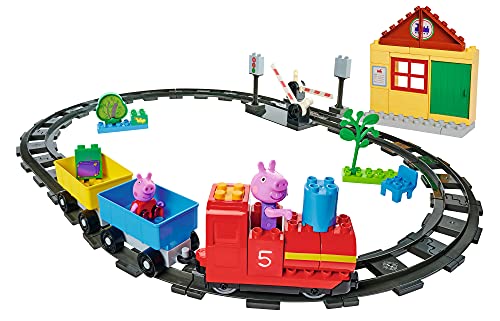 BIG-Bloxx Peppa Pig - Train Fun - Construction Set, BIG-Bloxx Set inklusive Peppa und Opa Wutz, 59 Teile, für Kinder ab 18 Monaten von BIG Spielwarenfabrik