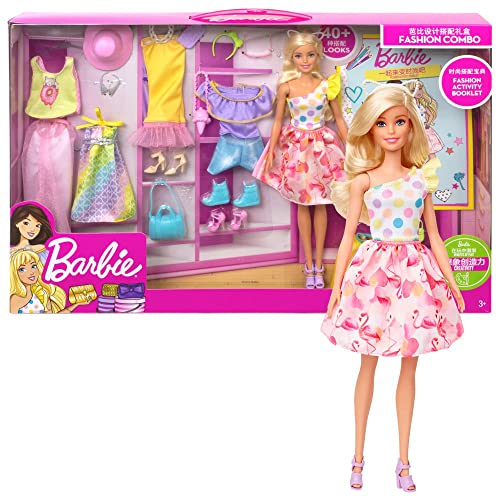 Barbie XXL Fashion Mode Spiel-Set Mattel | Puppe und Kleidung, Blau,grüne,grüner, GFB83 von Barbie