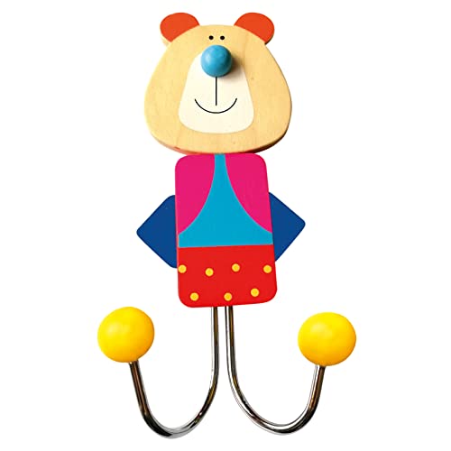 Bino Kleiderhaken Bär, Kinderzimmer Zubehör für Kinder ab 3 Jahre (bunte Kinderzimmer Dekoration aus Holz, kindgerechtes Bär-Design), Mehrfarbig von Bino world of toys