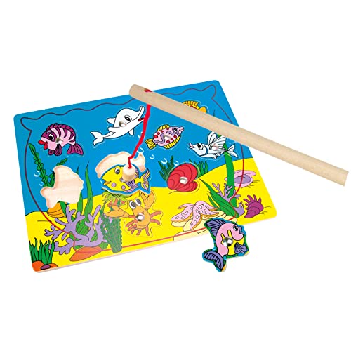 Bino Puzzle-Aquarium, Spielzeug für Kinder ab 3 Jahre, Kinderspielzeug (magnetisches Motorikspiel mit 11 Teilen, inklusive Angel, Förderung kindlicher Fähigkeiten, Kennenlernen der Meerestiere) von Bino world of toys