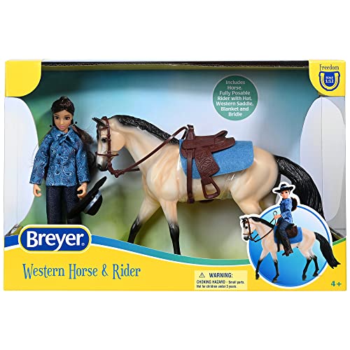 Breyer Horses Freedom Series Western Horse and Rider | Puppe und Pferd Spielzeug | 24,8 x 17,8 cm | Maßstab 1:12 | Modell #61155 von Breyer