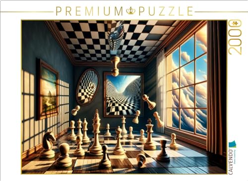 CALVENDO Puzzle Schachgeflüster im Raum der Illusionen: Das Spiel, das Realität verbiegt | 1000 Teile Lege-Größe 64 x 48 cm Foto-Puzzle für glückliche Stunden von CALVENDO