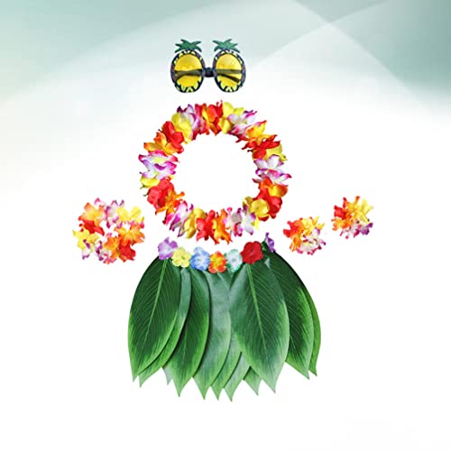 COOLHIYA 1 Satz Tropische Blumenkränze Chucky Kostüm Für Kinder Hawaiisch Strandtanz-kostüm Hawaii-armband-set Kinderschminke Set Hawaii-girlanden-set Schmink Set Bh Bankett Halloween von COOLHIYA