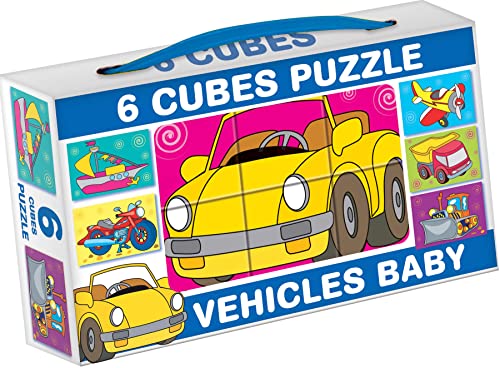 Würfel Puzzle Bilderwürfel 6-TLG. Kinderpuzzle Baby Fahrzeuge von DOHÁNY