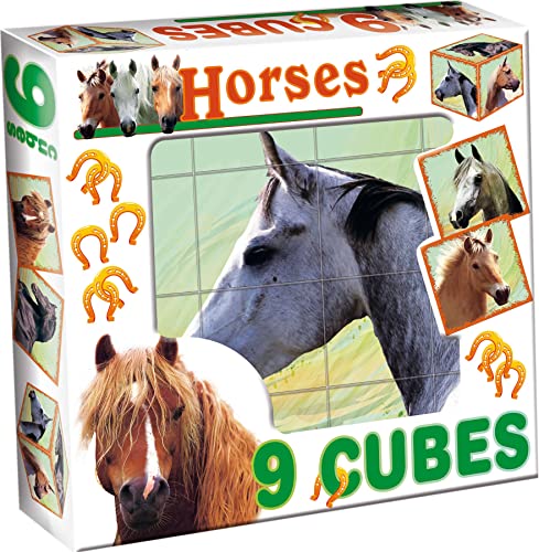 Würfel Puzzle Bilderwürfel 9-TLG. Kinderpuzzle Pferde von DOHÁNY