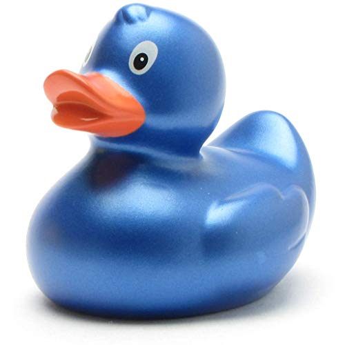 Duckshop I Badeente blau metallic I Quietscheente I L: 9 cm von Duckshop