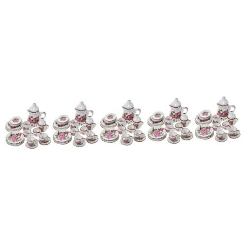 ERINGOGO 5 Sätze Mini-Geschirr aus Keramik Miniatur-Teekannen-Sets für die Küche Puppenhaus-Miniaturen Dollhouse playmobile puppenhauszubehör Spielzeuge Espressotasse Mini-Küchenzubehör von ERINGOGO