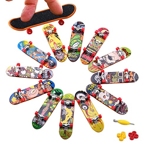 Finger-Skateboards für Kinder | Finger-Skateboards für Kinder,12 Stück Mini Skateboard Fingerboards Fingerspielzeug, Geschenke für Kinder Kinder Finger Skater für Teenager Erwachsene Party Favor Ewfas von EWFAS
