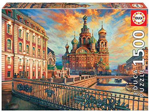 Educa 18501, Sankt Petersburg, 1500 Teile Puzzle für Erwachsene und Kinder ab 12 Jahren, Russland von Educa