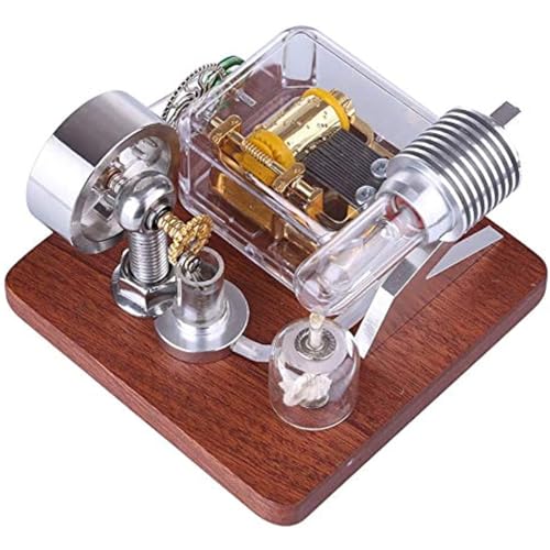 FLADO Spieluhr Stirlingmotor Modell Dampfmaschine Externer Verbrennungsmotor Physik Wissenschaft und Bildung Geburtstagsgeschenk, Physikalisches Experiment von FLADO