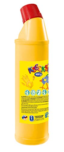 Feuchtmann 633.060-12 - KLECKSi Fingermalfarbe in Flasche, ca. 900 g, gelb, hochwertige Farbe für Kinder ab 2 Jahren, ideal für Kindergarten, Kita, Schule und Hort zum kreativen Spielen von Feuchtmann