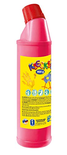 Feuchtmann 633.060-15 - KLECKSi Fingermalfarbe in Flasche, ca. 900 g, rosa, hochwertige Farbe für Kinder ab 2 Jahren, ideal für Kindergarten, Kita, Schule und Hort zum kreativen Spielen von Feuchtmann