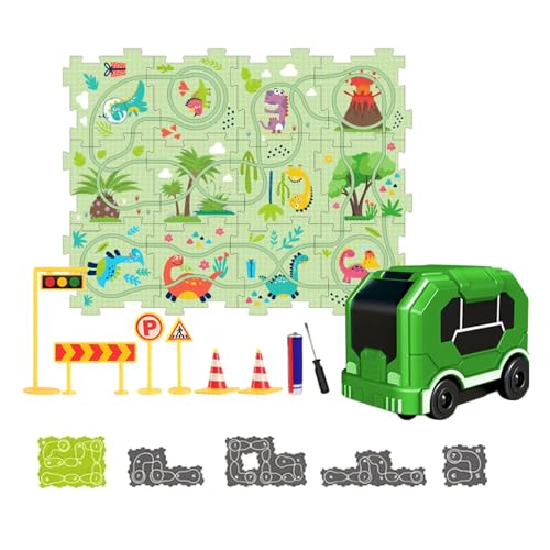 Generic Eisenbahnwaggon Puzzle, Brettbauspielzeug, Eisenbahngleisspielzeug für Kleinkinder, Montessori Motorik Set, 12-teiliges Dinosaurier-Thema von Generic