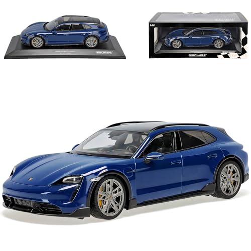 Porsche Taycan Turbo S Kombi Cross Tourismo Kreide Blau Ab 2019 limitiert 480 Stück 1/18 Minichamps Modell Auto mit individiuellem Wunschkennzeichen von Generisch
