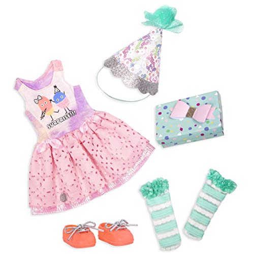 Glitter Girls Deluxe Puppenkleidung 36 cm Puppen Birthday Party Outfit – Kleid, Schuhe, Partyhut, Geschenk – Zubehör für Puppen, Spielzeug ab 3 Jahren von Glitter Girls
