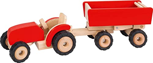 Goki 55942 55942-Traktor mit Anhänger, rot von goki