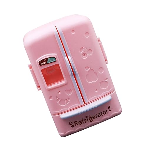 HEMOTON Simulierter Minikühlschrank Mini- Küche Kühlschrankspielzeug Mini-Spielzeug Miniaturen Lerngeschenk Für Mädchen Möbel Niedlich Rosa Spielzeugset Plastik Kind von HEMOTON