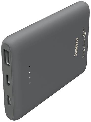 Hama Supreme 5HD Powerbank 5000 mAh LiPo USB-A, USB-C® Dunkelgrau von Hama