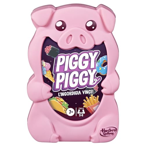 Hasbro Gaming Piggy Piggy Kartenspiel, lustiges und schnelles Kartenspiel für Familien, Kinder, Jugendliche und Erwachsene, ab 7 Jahren, für 2 bis 6 Spieler von Hasbro Gaming
