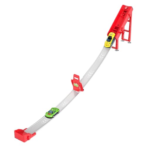 Hobngmuc Autorampe für Kleinkinder, Autorampenspielzeug,Rennauto-Streckenspielzeug - Katapultbahn-Spielzeug mit 2 Miniautos für unterhaltsames Lernen, interaktive Rennautobahn, für Kinderpartys von Hobngmuc