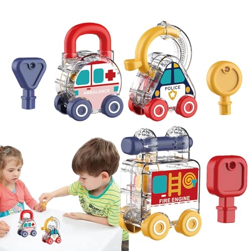 Hobngmuc Autospielzeug mit Schloss und Schlüssel,Spielzeug mit Schloss und Schlüssel für Kinder | Montessori Schloss und Schlüssel Kinderspielzeug,Lustiges Lernspielzeug für Zuhause, Kindergarten, von Hobngmuc