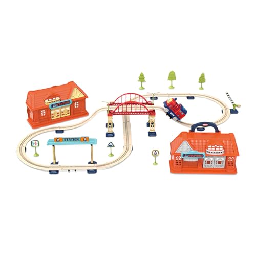 Hobngmuc Eisenbahngleis-Spielset, Eisenbahnset für Kinder | Urban Rail Transit Scene Montagezugspielzeug - Realistisches simuliertes Fahrzeug, Rollenspielspielzeug, verbessert die Feinmotorik für von Hobngmuc