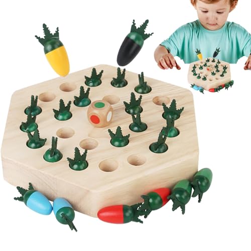 Hobngmuc Holz-Memory-Spiel, Karottenernte-Spielzeug,Lustiges -Memory-Spiel aus Holz | Interaktives Spielzeug für die frühe Bildung von Vorschulkindern zur Verbesserung der Konzentration bei von Hobngmuc