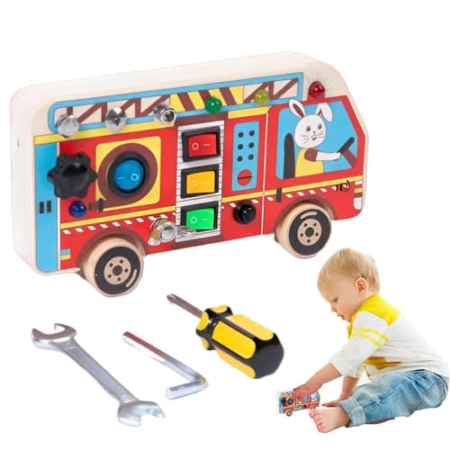 Hobngmuc Montessori Aktivitätsbrett Reisespielzeug,Sensorisches Montessori-Kleinkindspielzeug | Tragbares pädagogisches Lernspielzeug, Kleinkind-Reisespielzeug für Mädchen und Jungen, Kinder von Hobngmuc