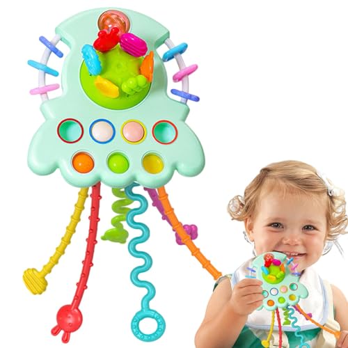 Hobngmuc Montessori Kleinkind Reise-Pull-String-Spielzeug - Sensorisches Montessori-Spielzeug für Kleinkinder | Kleinkind-Beißspielzeug, pädagogisches Motorikspielzeug für Jungen, Mädchen, Kinder von Hobngmuc