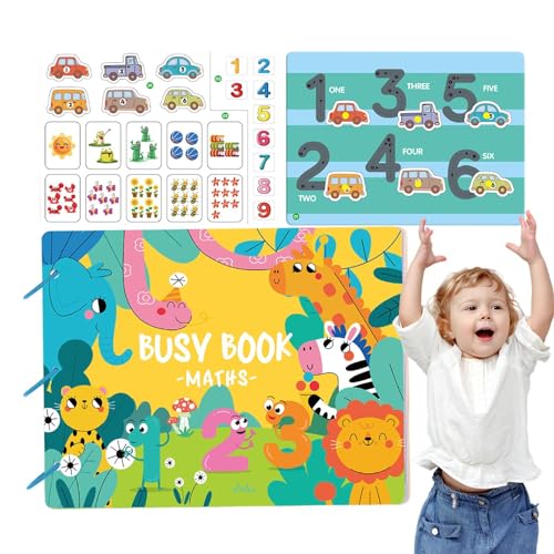Hobngmuc -Ruhebücher, Beschäftigungsbuch für Vorschulkinder | Wiederverwendbares Stickerbuch zum Thema Lebenskompetenzen,Vorschulspielzeug, pädagogisches kognitives -Spielzeug für von Hobngmuc