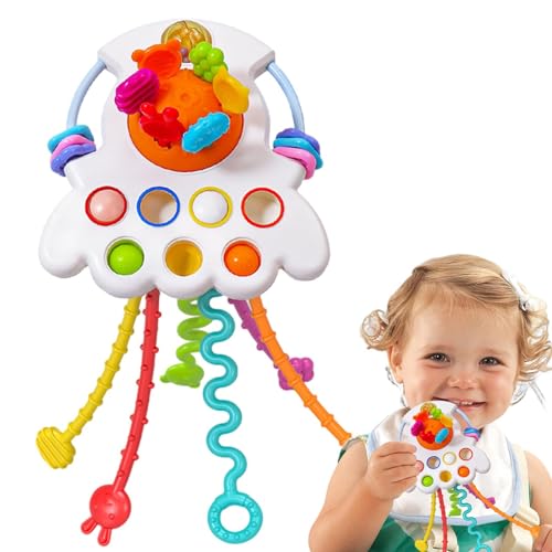 Hobngmuc Sensorisches -Spielzeug für Kleinkinder | Zugschnurspielzeug zur Fähigkeitsentwicklung,Tragbares, wiederverwendbares Lernspielzeug für motorische Fähigkeiten, Zahnungshilfe für von Hobngmuc