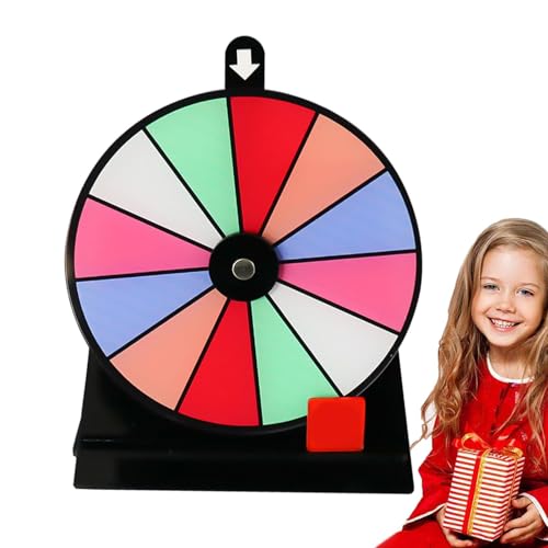 Hobngmuc Spin Wheel für Preise,Spin Wheel, Abnehmbarer Glücksrad-Spinner mit Ständer, Löschbare Acryltafel mit 12 Fächern, Rouletterad-Spinner für Messen, Karneval, Festivals, Kurse von Hobngmuc