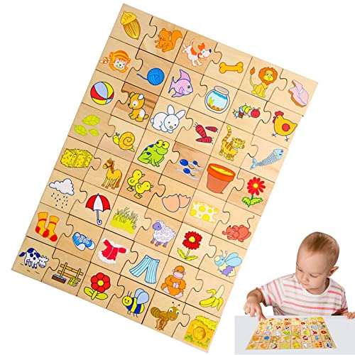 Hobngmuc Tierpuzzle für Kinder,Puzzles mit Tiermotiven, Kognitive Puzzles aus Holz, Hand-Auge-Koordinations-Matching-Spiel, lustiges Kinderspielzeug für Bildung, Klassenzimmer, Geburtstagsgeschenk ab von Hobngmuc