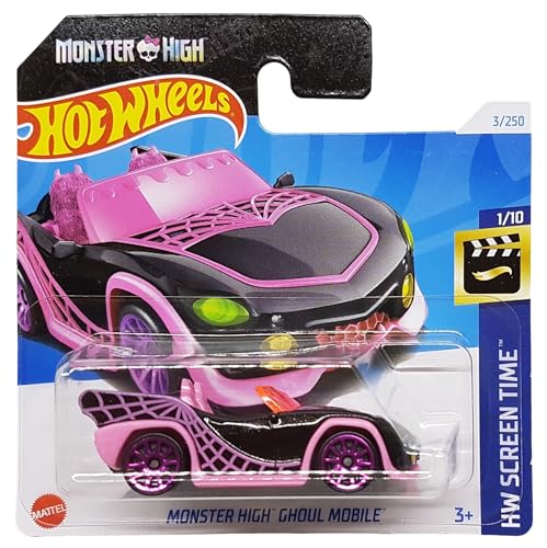 Hot Wheels - Monster High Ghoul Mobile - HW Screen Time 1/10 - HTC80 - Short Card - pink Black - Mattel 2024-1:64 von Hot Wheels