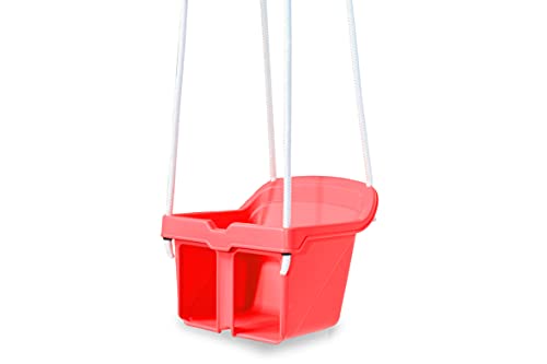 JAMARA 460661 Babyschaukel Small Swing – ab 10 Monate, robuster Kunststoff, belastbar bis 25 kg, inkl. Sicherheitsbügel, kippsicher, Indoor-Outdoor geeignet, rot von JAMARA