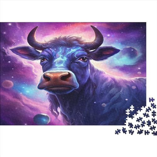 Puzzles für Erwachsene, 1000 Teile, lila Galaxy Bull-Puzzles, herausforderndes Spiel, Denksportaufgaben, 1000 Teile (75 x 50 cm) von JYJLRJ