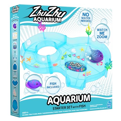 John Adams Zhu Zhu Pets | Zhu Zhu Aquarium-Figur von 8 Starterspielset mit Fischen | Elektronische Haustiere | ab 4 Jahren von John Adams