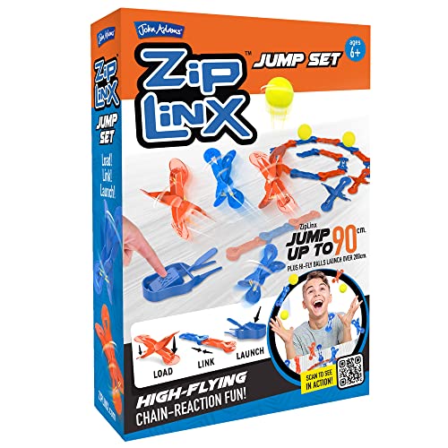 John Adams | ZipLinx - Jump Set: hochfliegender Kettenreaktions-Spaß! | Jumping Domino Action | Domino und Legespiele | ab 6 Jahren von John Adams