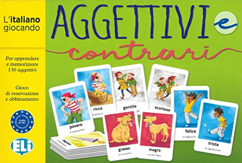 Aggettivi e contrari: Spiel à 2 x 65 Karten mit Adjektiven und ihren Gegensätzen, 1 Joker- und 1 Ereigniskarte + Spielanleitung von Klett Sprachen GmbH