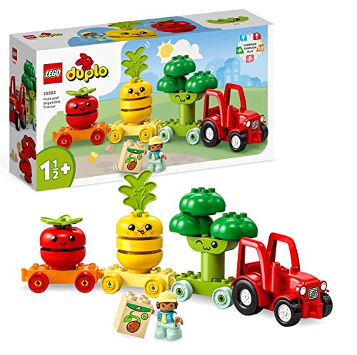 LEGO DUPLO My First Obst- und Gemüse-Traktor, Geschenk Spielzeug zum Basteln, Sortieren und Stapeln für Babys und Kleinkinder im Alter ab 1,5 Jahren, Lernspielzeug 10982 von LEGO