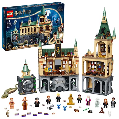 LEGO Harry Potter Hogwarts Kammer des Schreckens Set, Schloss-Spielzeug mit Goldener Voldemort-Minifigur, Basilisk-Tierfigur und ikonischen Räumen wie die Große Halle, Geschenkideen für Kinder 76389 von LEGO