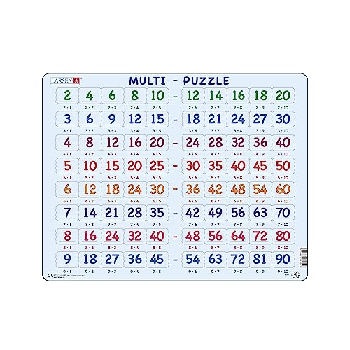 Larsen AR17 Mathe Puzzle: Multiplikation (2 bis 9), Rahmenpuzzle mit 80 Teilen von Larsen