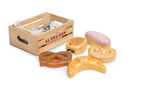 Le Toy Van – Honeybee Market Backwaren-Kiste aus Holz | Supermarkt-Rollenspiel Lebensmittelladen von Le Toy Van