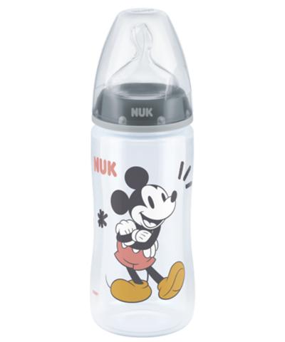 NUK Disney Mickey Mouse First Choice Plus Babyflasche mit Temperature Control 300ml grau von NUK