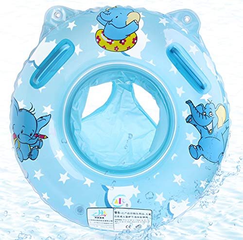 O-Kinee Baby Schwimmring, Blau Elefanten Schwimmring Baby Schwimmhilfe mit Schwimmsitz PVC für Kleinkind Schwimmhilfe Spielzeug 6 Monate bis 36 Monate von O-Kinee