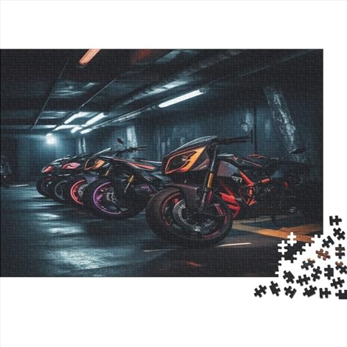 Motorcycle Puzzle Erwachsene 300 Teile Colorful Styles Geburtstag Family Challenging Games Home Decor Educational Game Stress Relief Toy 300pcs (40x28cm) von PHLEPS